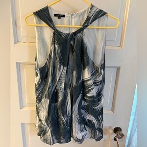 Lafayette 148 New York Black and White Sleeveless Blouse